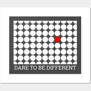 DARE TO BE DIFFERENT red and white dots Posters and Art